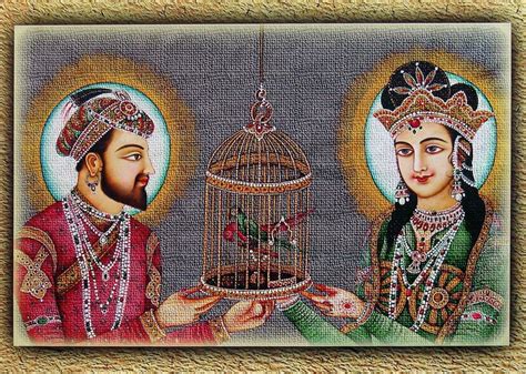   The Court of Shah Jahan and His Consort Mumtaz Mahal - A Tapestry Woven with Love and Imperial Splendor!